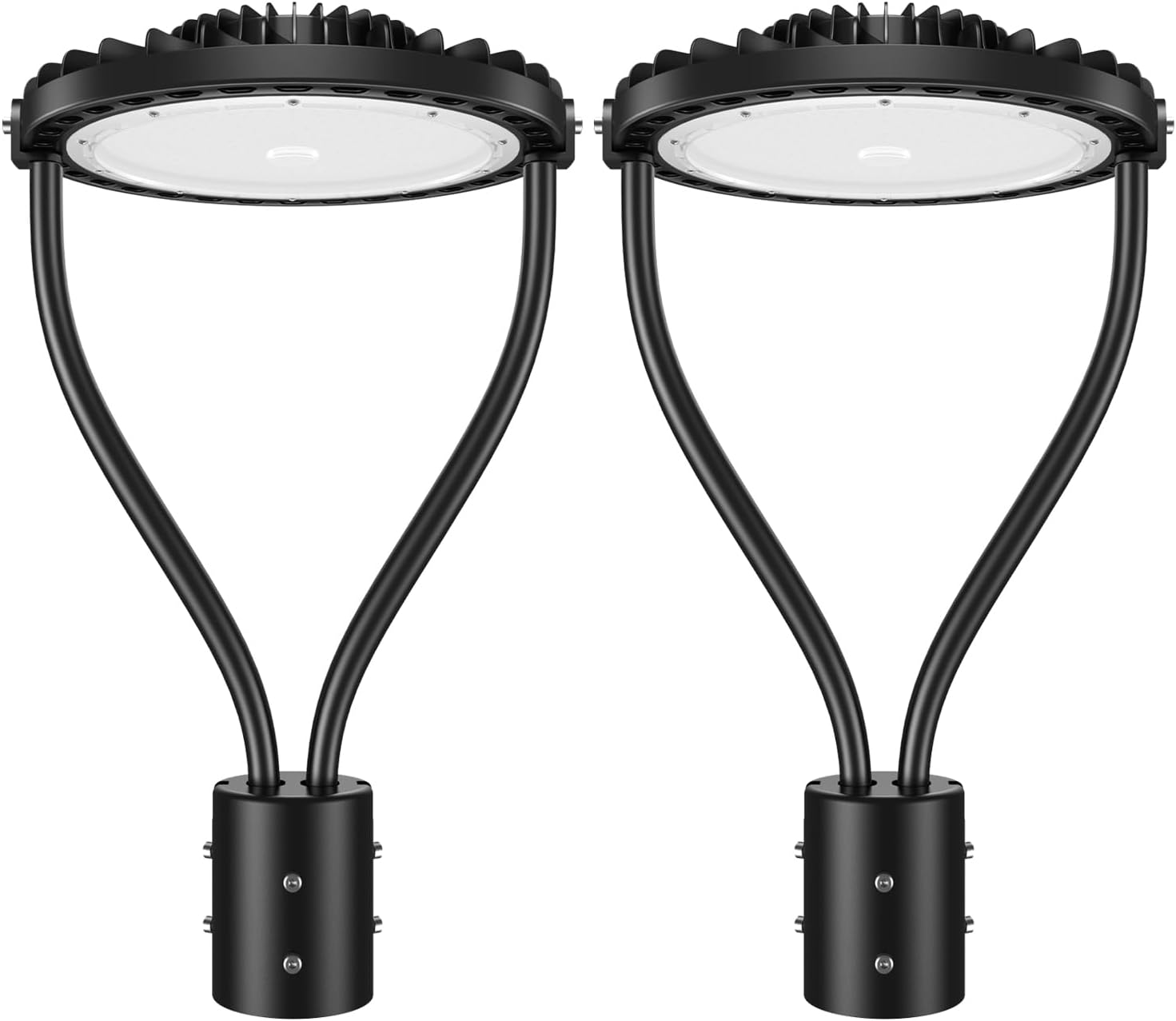 150W LED Post Top Light, LED Circular Area Light 21000Lm 5000K LED Parking Lot Light, Outdoor Pole Lights Fixture for Garden Yard Street Lighting, 2 Pack