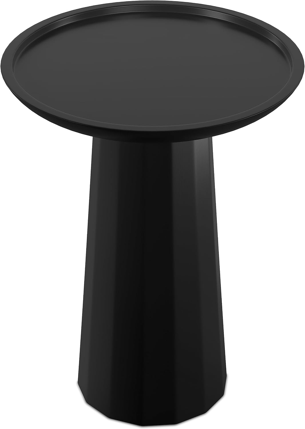 SIMPLIHOME Dayton End Table - 13 inch Wide Solid Mango Wood Round Accent Table in Black, Handcrafted Contemporary Nightstand or Lamp Stand for Living Room or Bedroom with Textured Finish, Assembled
