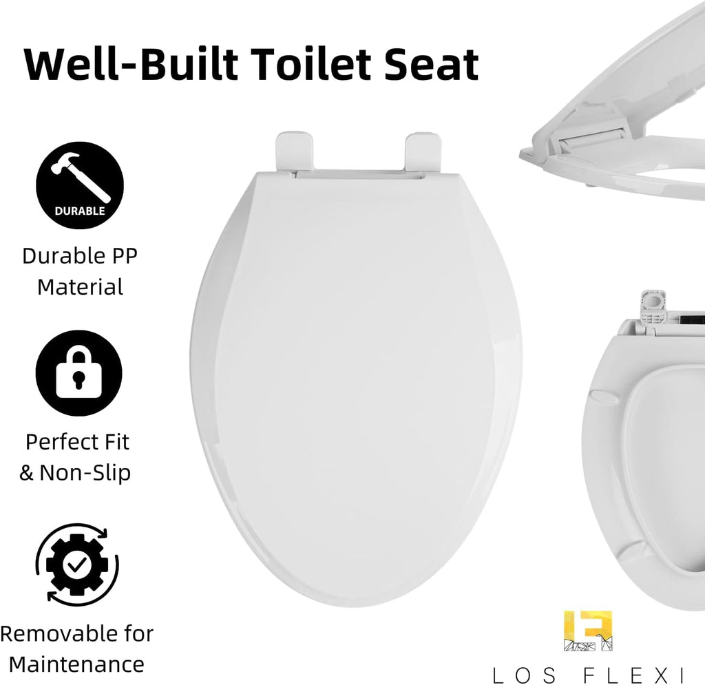 21 Inch Tall Toilet With Skirted Design, Los Flexi Two Piece Extra High Toilet for Tall Height & Seniors, 1.1/1.28 GPF Dual Flush, Powerful Siphon Jet, Quick Install and Soft-Close Seat, 12'' Rough-In