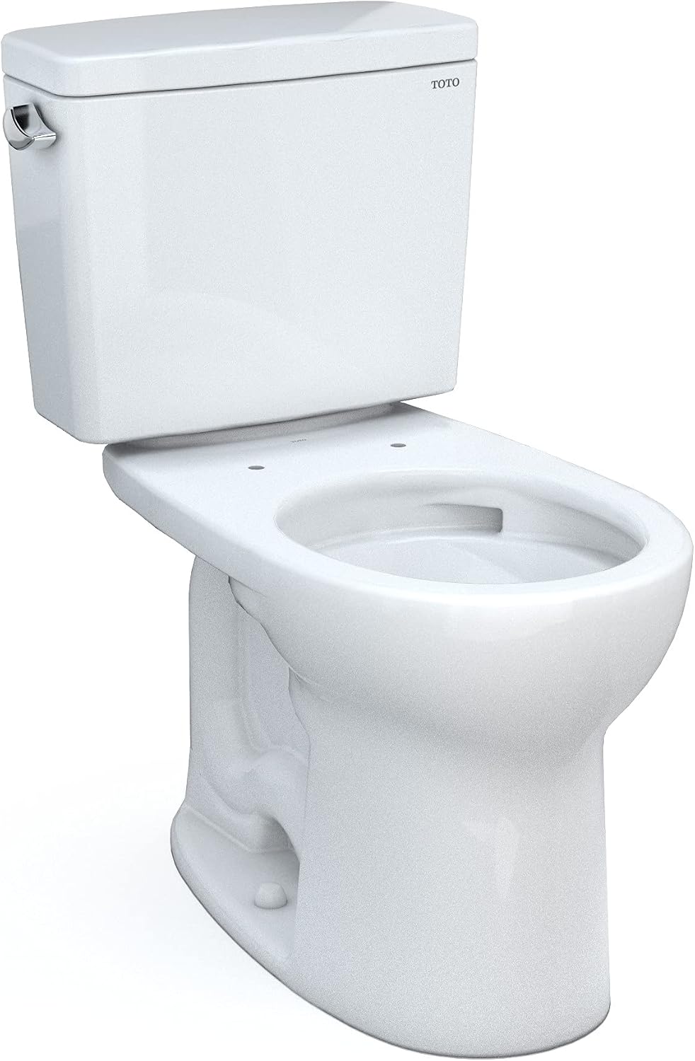 TOTO Drake Two-Piece Round 1.6 GPF Universal Height TORNADO FLUSH Toilet with CEFIONTECT & Transitional SoftClose SS114#01 Elongated Soft Close SEAT, Cotton White