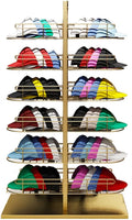 Large Multi-Layer Hat Rack Stand For Baseball Caps/Cowboy Hats/Full Brim Hats, Standing Retail Display(Gold,60x30x102cm)