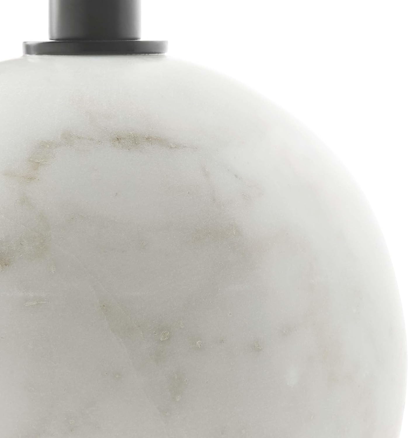 Modway EEI-6606-WHI-BLK Aliza Round White Marble Side Table, White Black