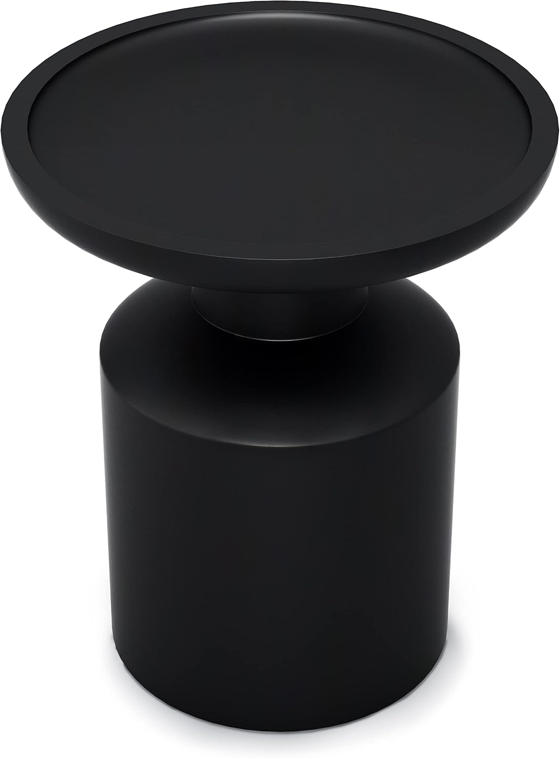 SIMPLIHOME Haynes End Table - 16 inch Wide Solid Mango Wood Round Accent Table with Sculptural Pedestal Base in Black, Boho Nightstand or Lamp Stand for Living Room or Bedroom, Assembled