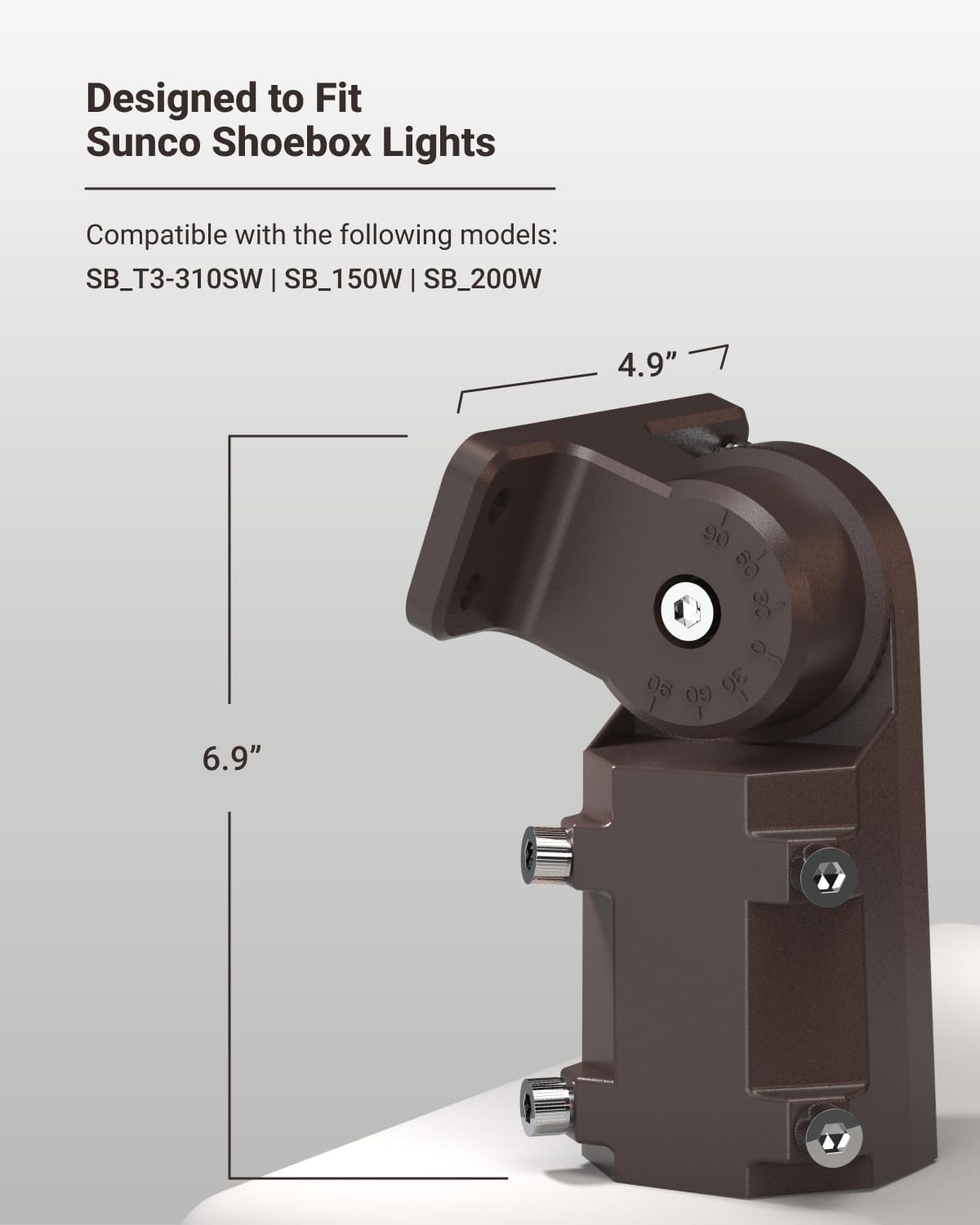 Sunco 20 Pack Slip Fitter Adapter for LED Parking Lot Light, Adapter for Shoebox Commercial Street Area Lighting Accessory, Wet Rated, 5 Year Warranty.