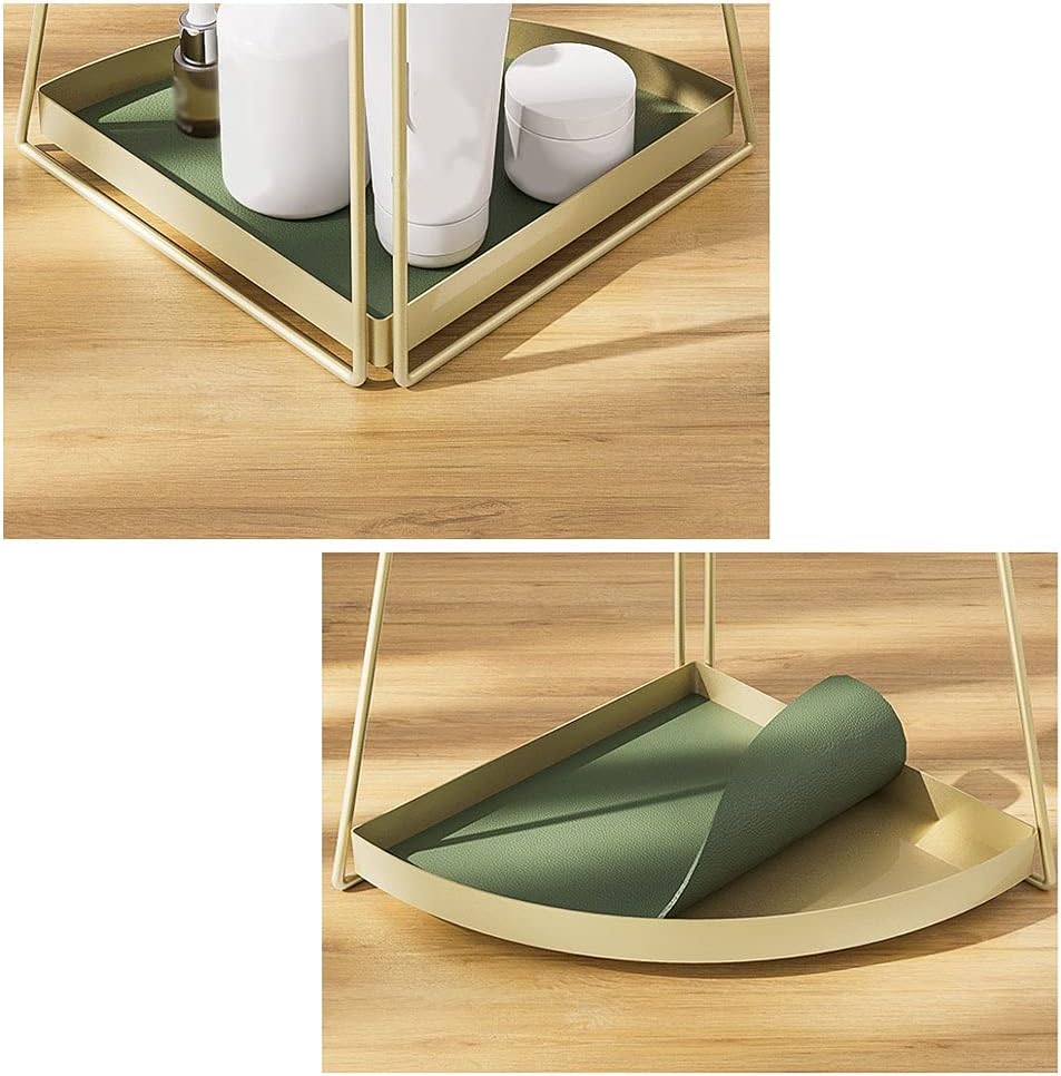 Makeup Box Corner Cosmetic Iron Shelf Desktop Dressing Table Three tier Skin Care Product Storage Rack Table Simple Lipstick Makeup Rack Cosmetics and Perfume Organizer, yuqing2022