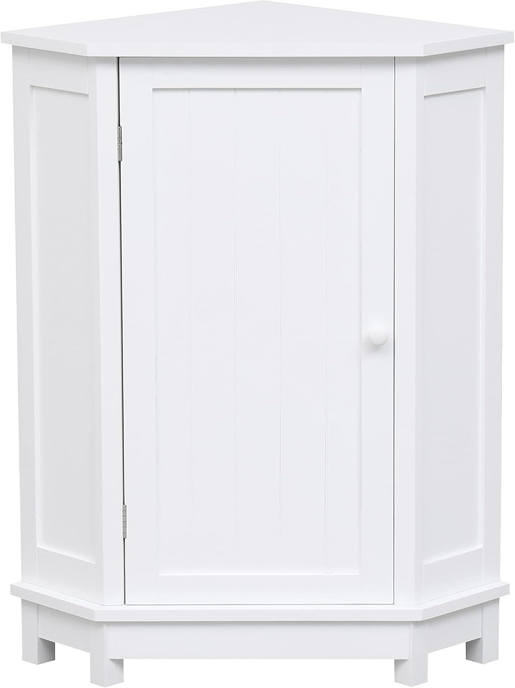 Floor Corner Cabinet with Doors and Adjustable Shelves, Freestanding Bathroom Corner Storage Cabinet for Bathroom, Living Room (1 Door, White)