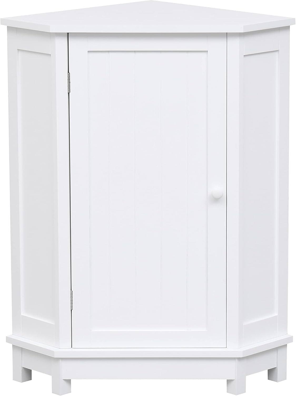 Floor Corner Cabinet with Doors and Adjustable Shelves, Freestanding Bathroom Corner Storage Cabinet for Bathroom, Living Room (1 Door, White)