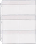 StoreSMART® 6-Pocket Clear Vinyl Binder Page with Flaps - 50-Pack - SPT600-6F-50
