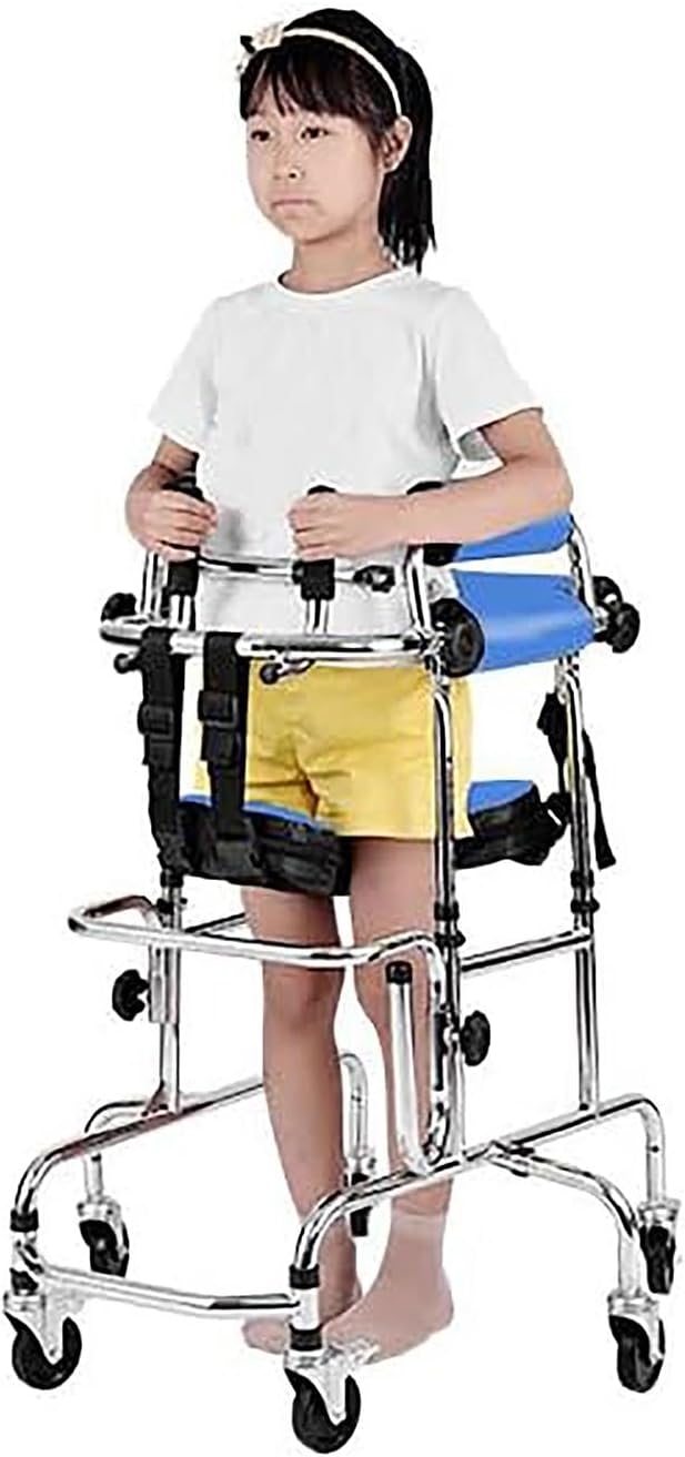 Walking aids Walker for Children, PortableWalking Standing Frame with Height Adjustable Seat,Lightweight Aluminium Rollator, for Height 80-120cm Kids Cerebral Palsy Disability Rehabilitation Training
