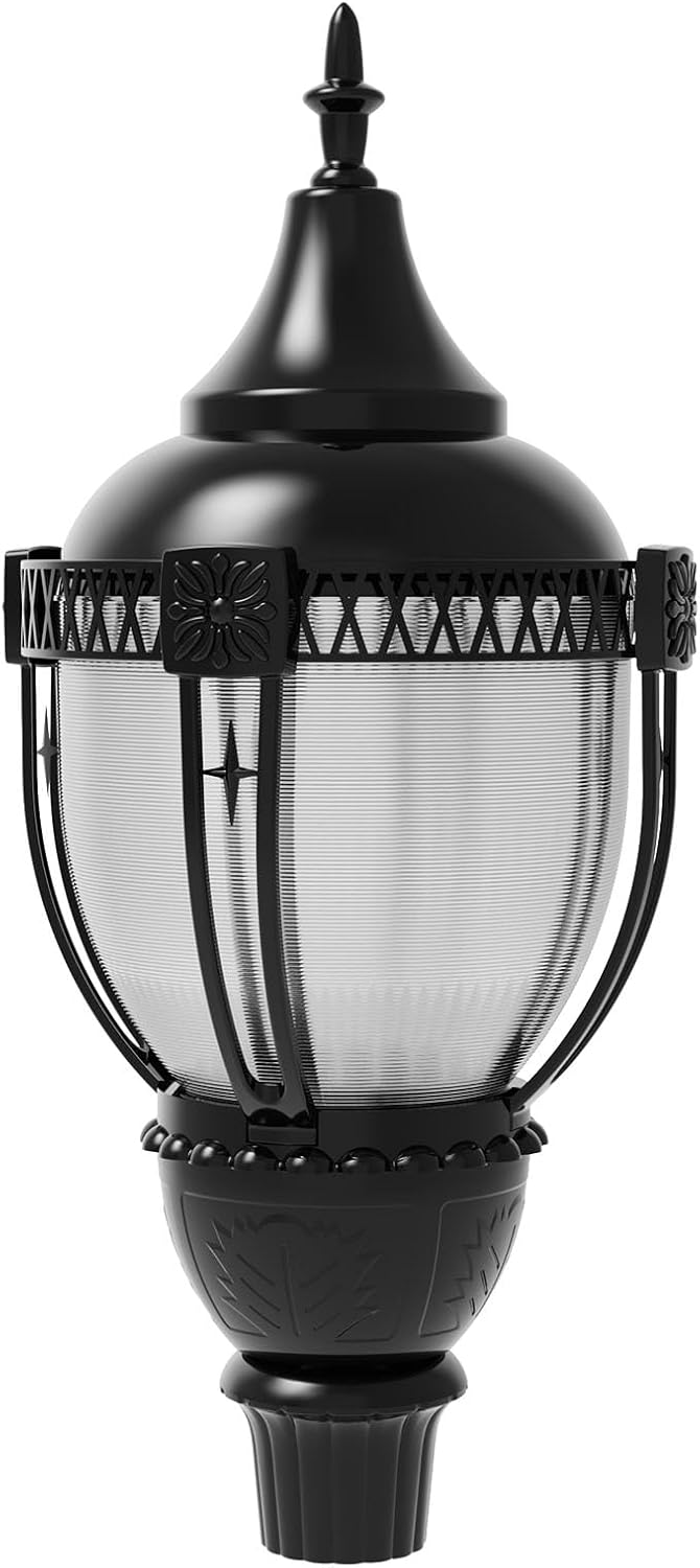 Acorn LED Post Top Light Fixture with Photocell Watt Tunable 100W/80W/60W Color Selectable 3000K/4000K/5000K 120-277V Black Housing Outdoor Area Pole Lighting