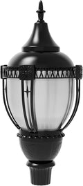 Acorn LED Post Top Light Fixture with Photocell Watt Tunable 100W/80W/60W Color Selectable 3000K/4000K/5000K 120-277V Black Housing Outdoor Area Pole Lighting