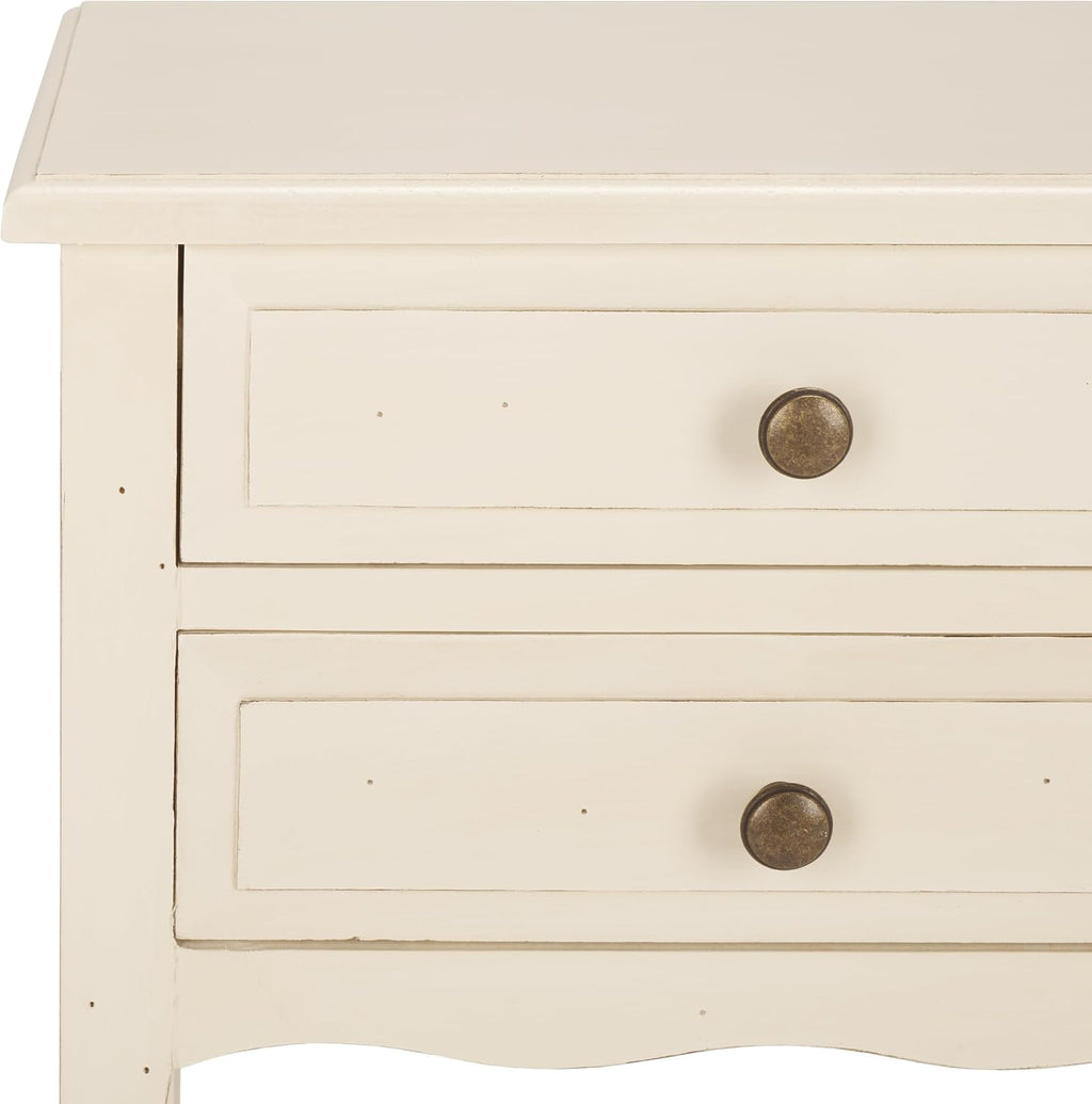 SAFAVIEH Furniture - Lori 2-Drawer End Table - White Birch - Solid Wood - Farmhouse Classic Design - Ideal for Living Room, Entryway, Home Office, 18.1'W x 13'D x 26.8'H - Fully Assembled (AMH6576A)