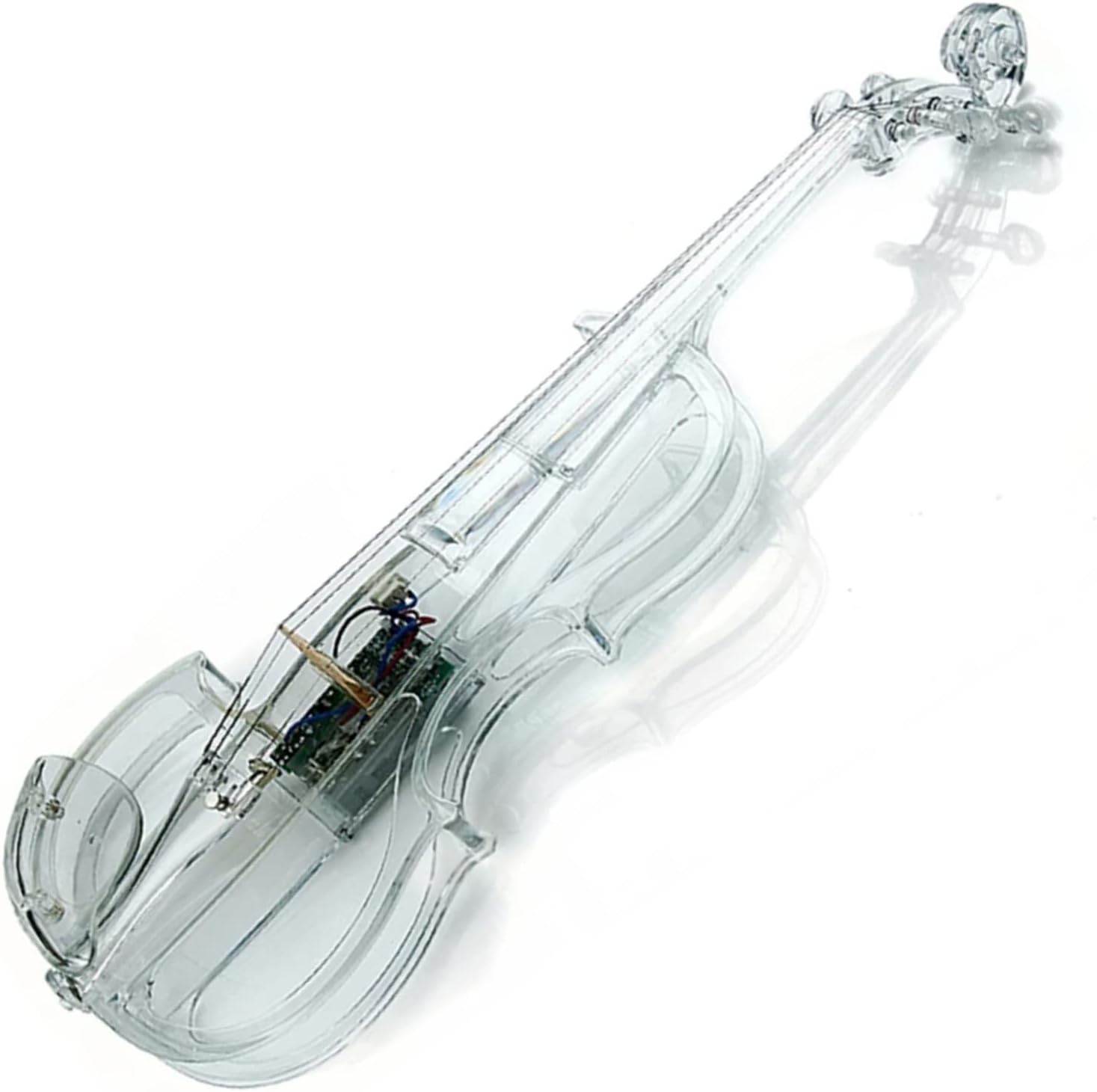 TSTS 4/4 Electric Violin Transparent Acrylic Body with Light Performance Type Violin Musical Instrument Adults Violins (Color : 01)