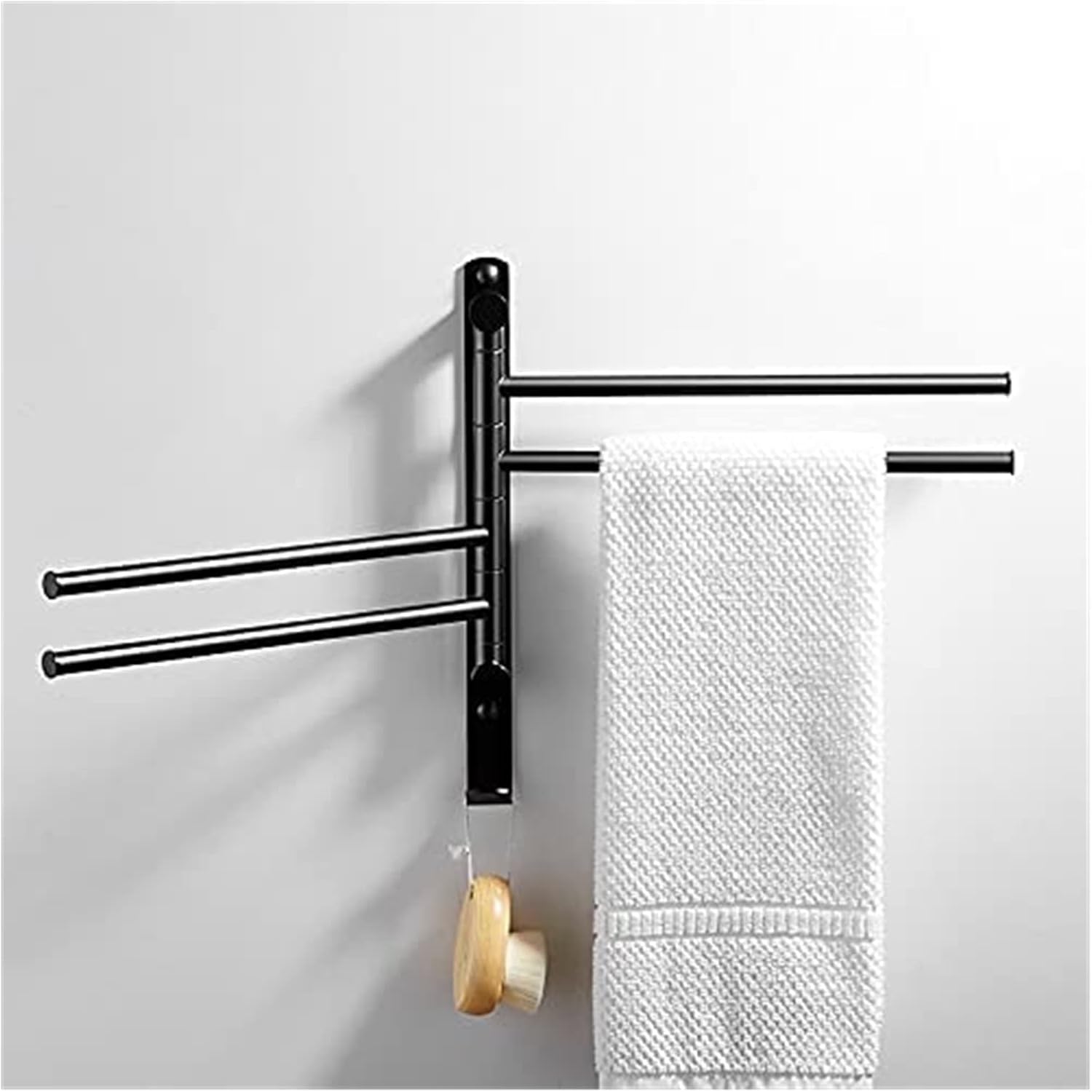 Towel Bar Towel Rail Towel Rack Towel Rail for Bathroom, Rotating Hand Towel Holder, Bath Rail Hanger Towel Holder, 4 Swivel Bars Wall Mounted Towel Holder Towel Bar Rail for Kitchen Bathroom/30Cm