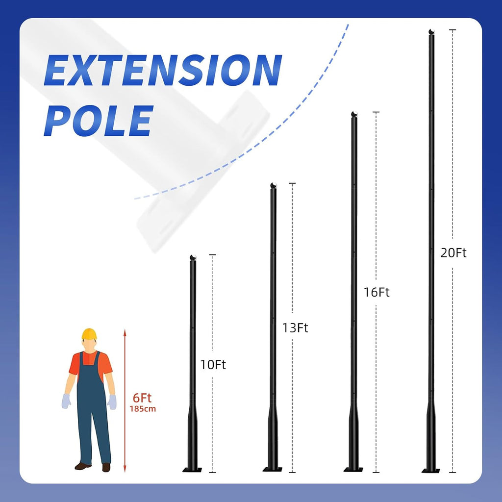 Street Light Pole 13Ft, Street Light Poles for Outdoor Lighting,Solar Pole Accessory for Street, Suitable for Basketball Courts, Residential Areas,Parking Lots, Park 13ft（76）