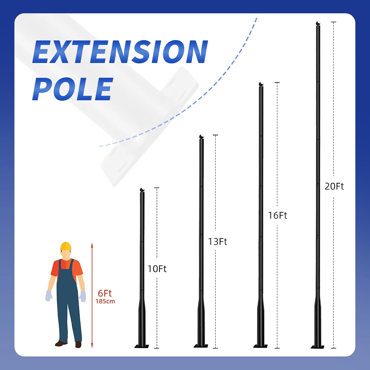 Street Light Pole 13Ft, Street Light Poles for Outdoor Lighting,Solar Pole Accessory for Street, Suitable for Basketball Courts, Residential Areas,Parking Lots, Park 13ft（76）