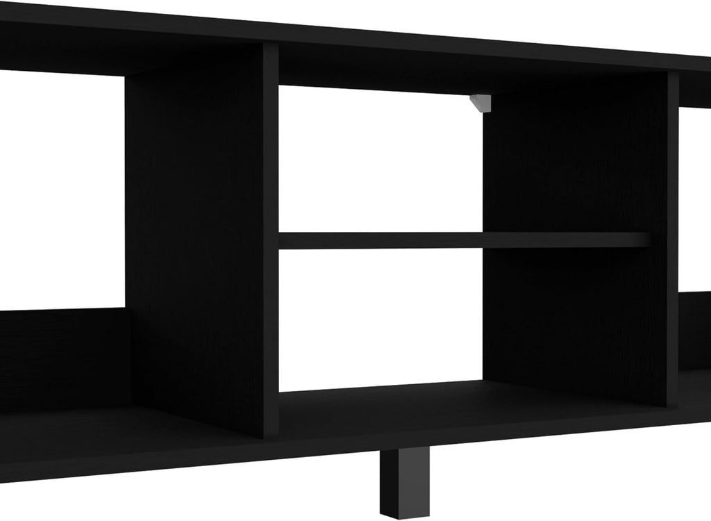 DEPOT E-SHOP Carter 2 Piece Living Room Set, Streamlined with TV Stand and Coffee Table, Black