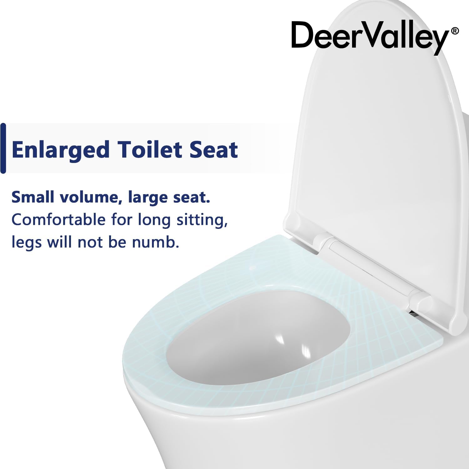 DeerValley Compact One Piece Toilet, Small Toilet for Bathroom with Comfort Wider Chair Seat, Modern Toilets Powerful Flush Tall Hight 12'' Rough-In Toilet White 23.6'D x 15.7'W x 26'H