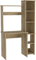 Tuhome Versalles Writing Desk with Two Superior Shelves, Five Side Open Storage Compartments, Space-Saving Modern Workstation Design for Studios and Offices, Ideal for Organization, Books