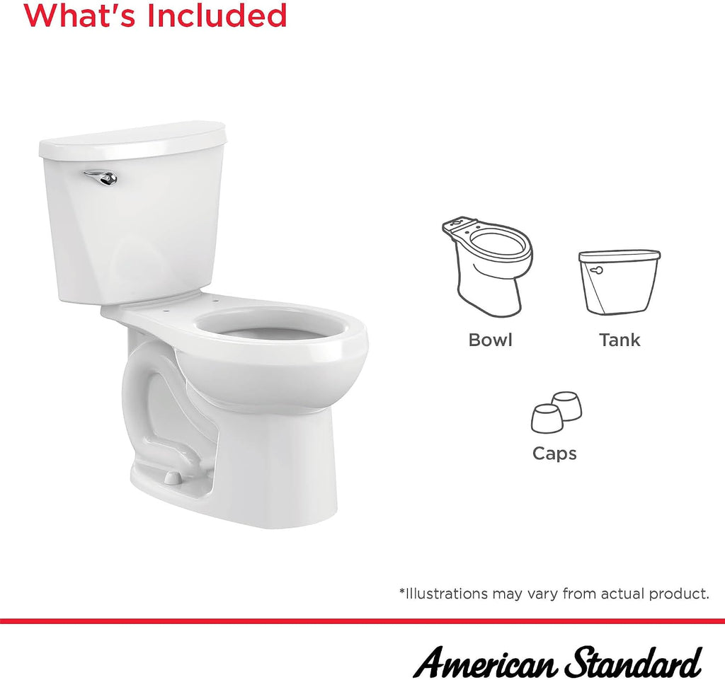American Standard 250DB104.020 Colony 3 Round Front Two-Piece Toilet Without Seat, White