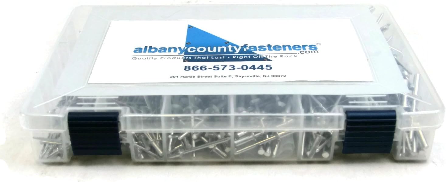 Closed End Stainless Steel Pop Rivet Assortment Kit 1/8' (4) Through 3/16' (6) - 551 Piece
