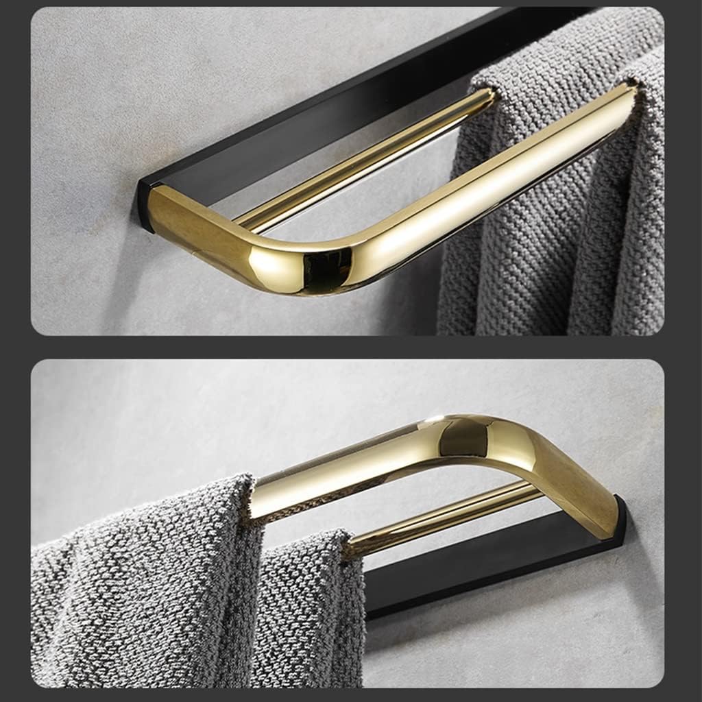 Towel Bars Bathroom Hardware Set, Black Gold Copper Towel Bar, Armrest, Tripod, Accessories Hardware(Single Rod 60cm)