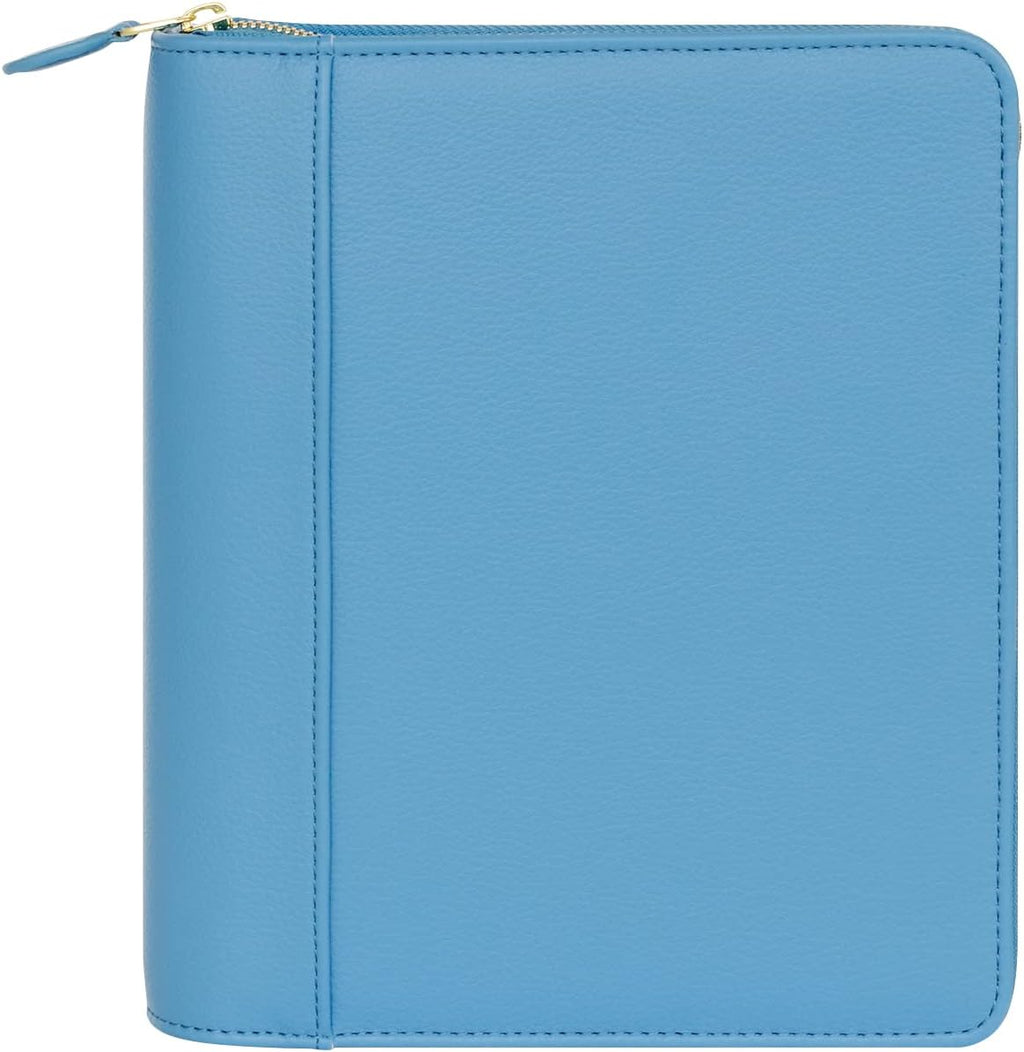 FranklinCovey - Thalia Ring-Bound Binder for FranklinCovey Planners | Simulated Leather - Zipper Binder (Classic, Blue Lagoon)