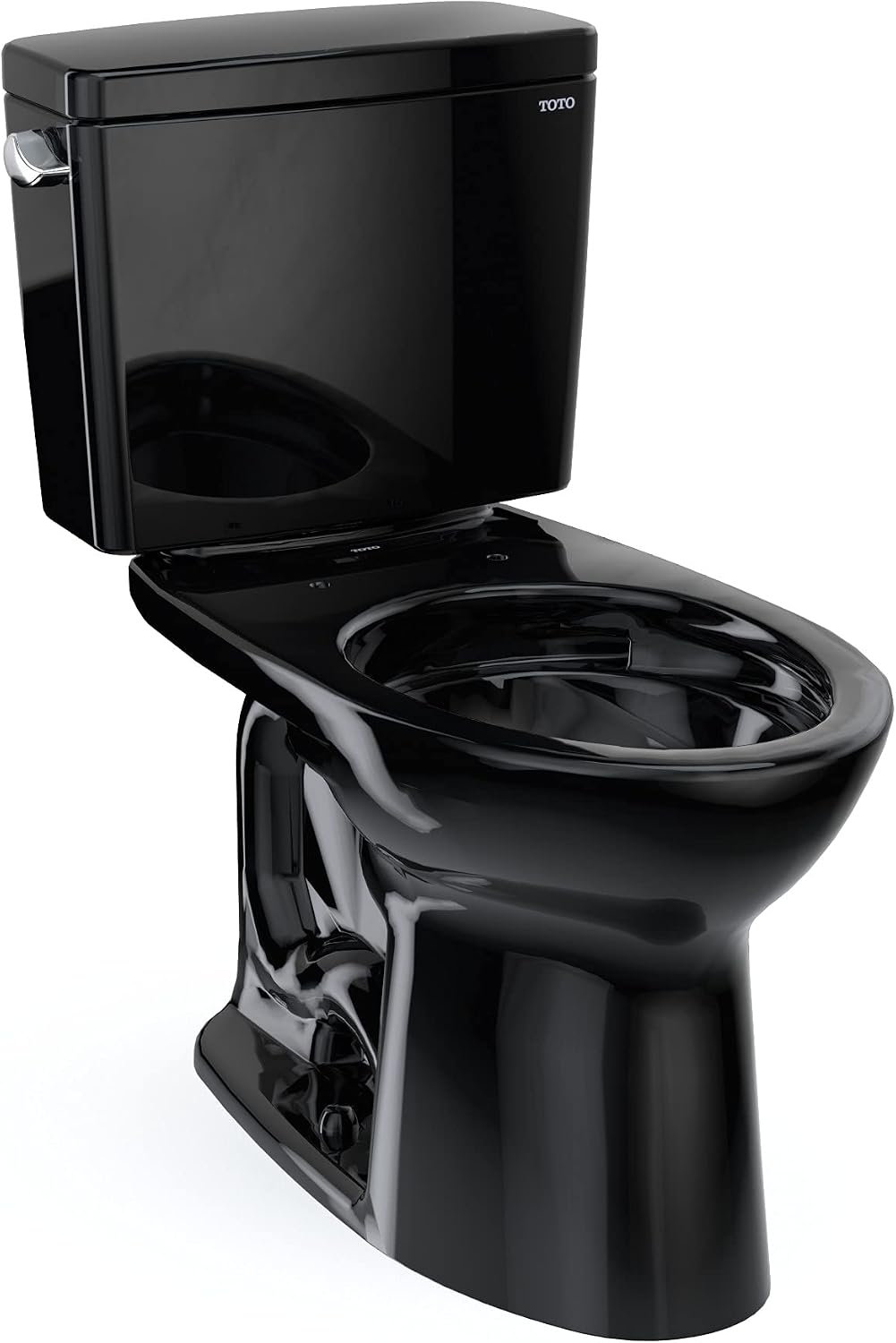 TOTO Drake Two-Piece Elongated 1.28 GPF Universal Height TORNADO FLUSH Toilet, Ebony - CST776CEF#51