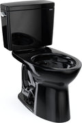 TOTO Drake Two-Piece Elongated 1.28 GPF Universal Height TORNADO FLUSH Toilet, Ebony - CST776CEF#51