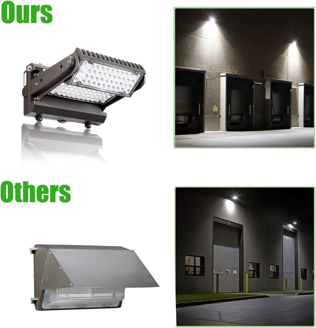 Dusk to Dawn100W Rotatable LED Wall Pack Light, 5000K 14000LM 400-600W HPS/HID Equiv, ETL Adjustable Head Outdoor LED Wallpack Lighting Fixture for Area Light, Parking Garages,Warehouse,Entrance