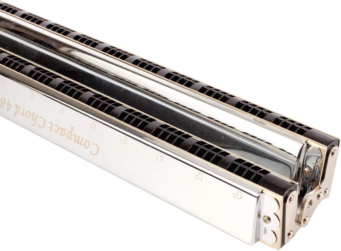 East top 48 Group Chord Harmonica Key of C with Case, Upgrade Chord Mouth Organ Harmonica For Adults, Professional Band Player and Students