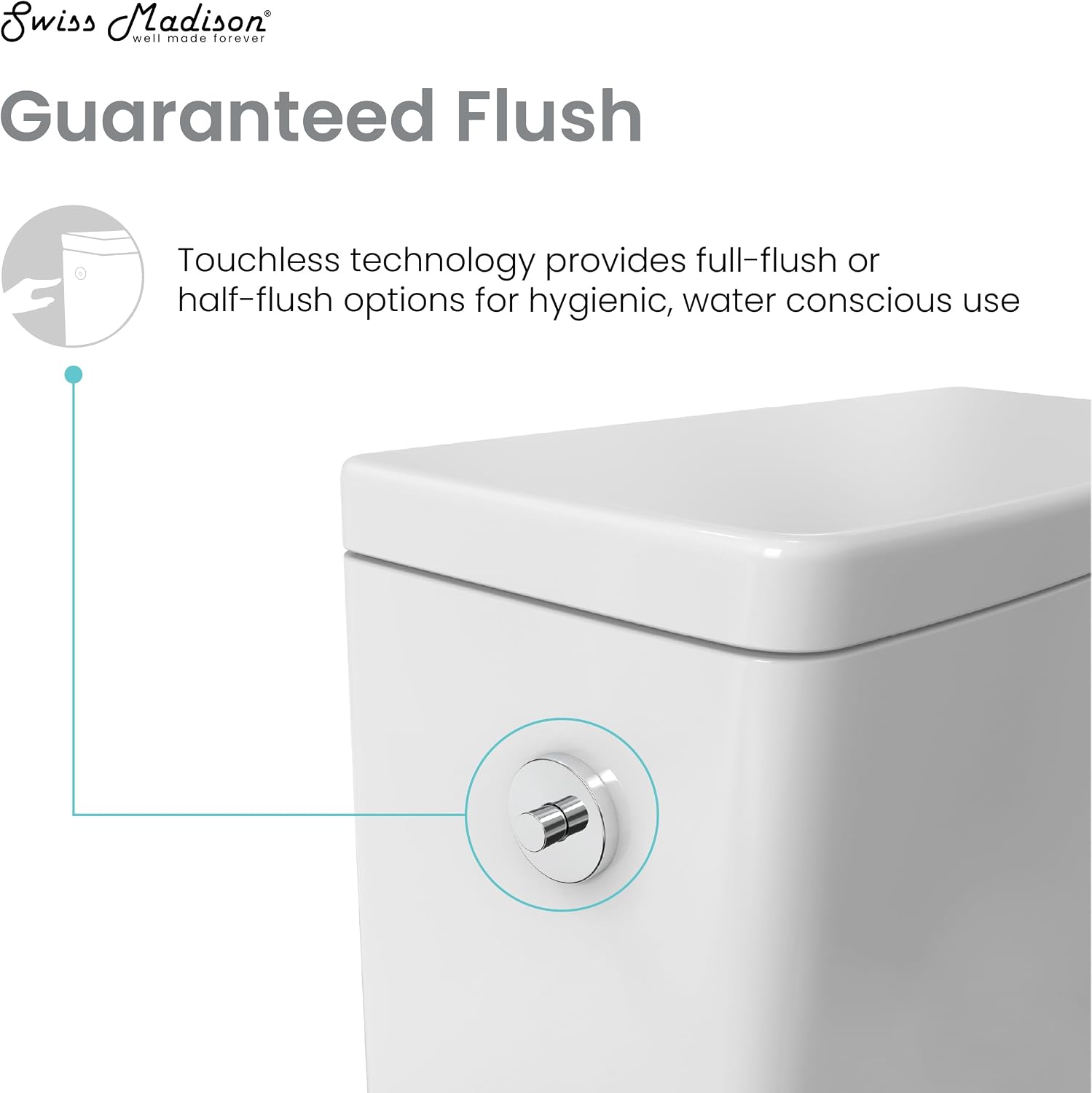 Carre One-Piece Square Toilet Dual-Flush 1.1/1.6 gpf, Touchless