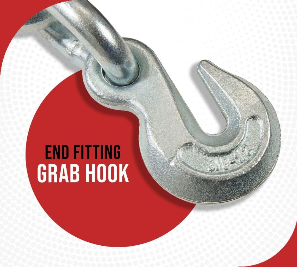 Mytee Products (4 Pack) PRO Heavy Duty Chain Binder Ratchet Style 3/8' - 1/2' w/Grab Hooks, 15,000 lbs WLL