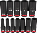12 pc 49-66-7011 for Milwaukee 1/2' Impact Non-Slip Drive 6-Pt Socket Set