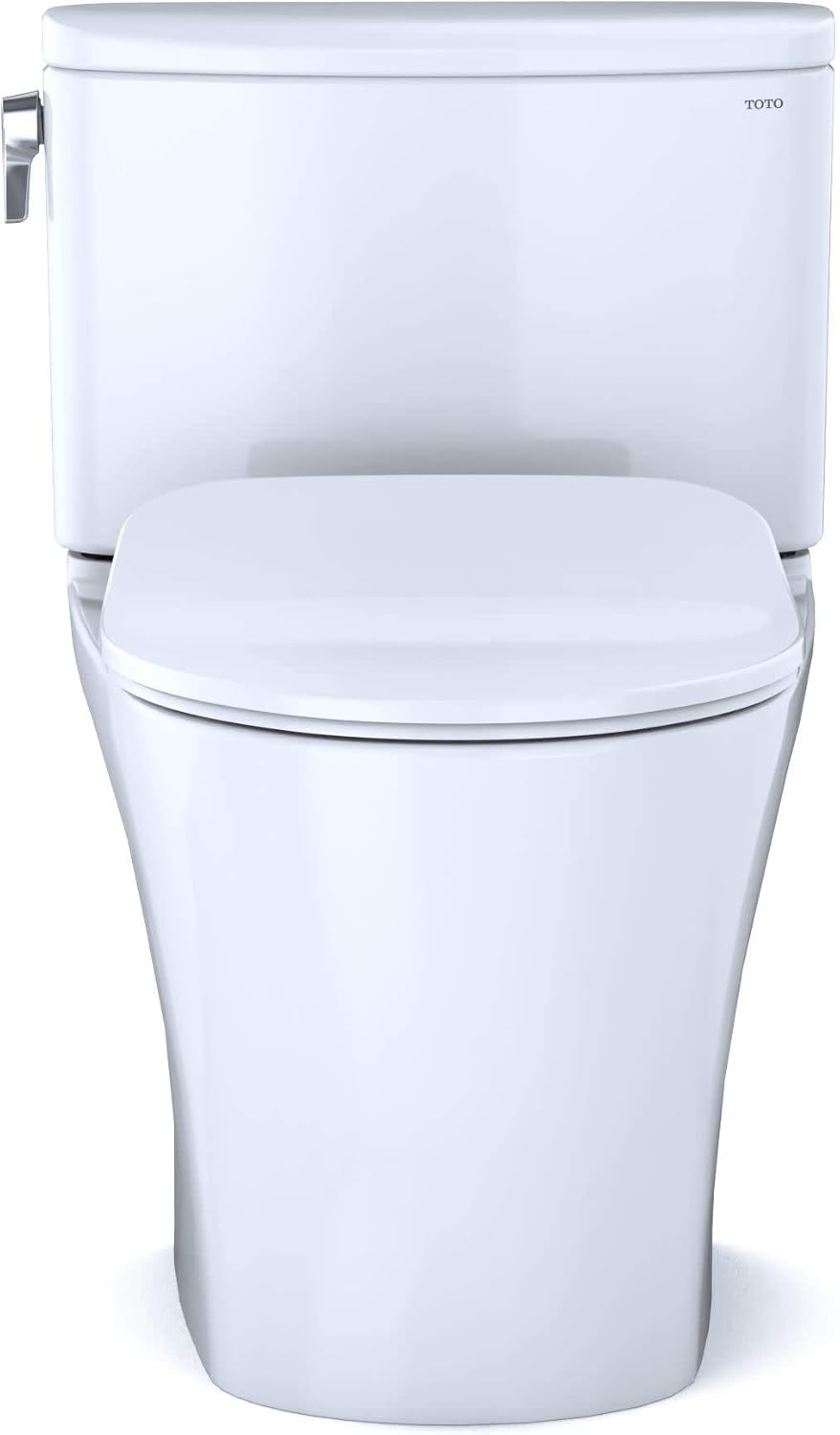 TOTO Nexus 1G Two-Piece Elongated 1.0 GPF Universal Height Toilet with CEFIONTECT and SS234 SoftClose Seat, WASHLET+ Ready, Cotton White - MS442234CUFG#01