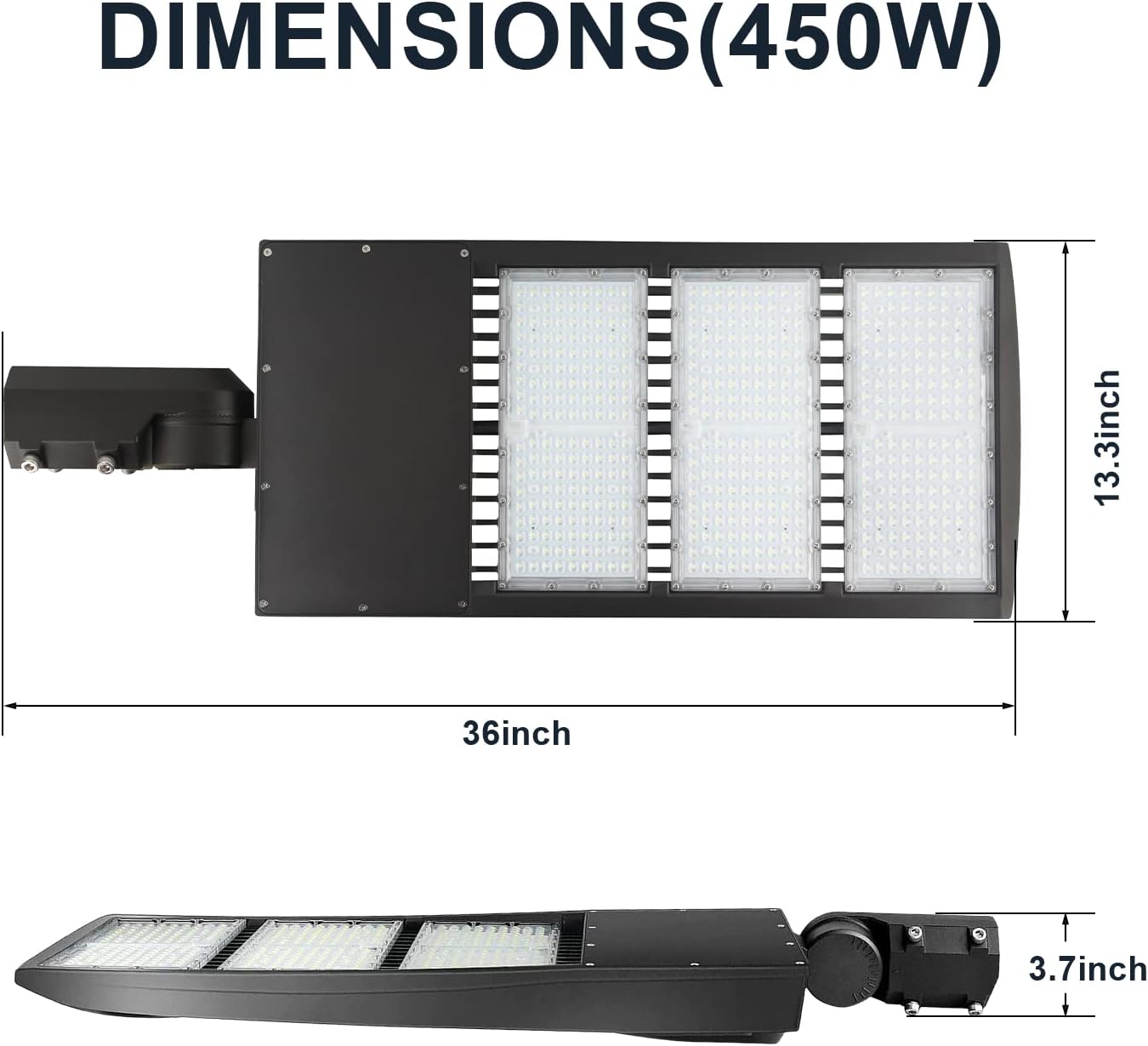 450W LED Parking Lot Light, 63000LM 5000K LED Shoebox Area Light, 0-10V Dimmable Commercial Outdoor Street Lighting (1500W HID/HPS Equivalent), IP65 20KV Surge Protection, AC100-277V UL Listed