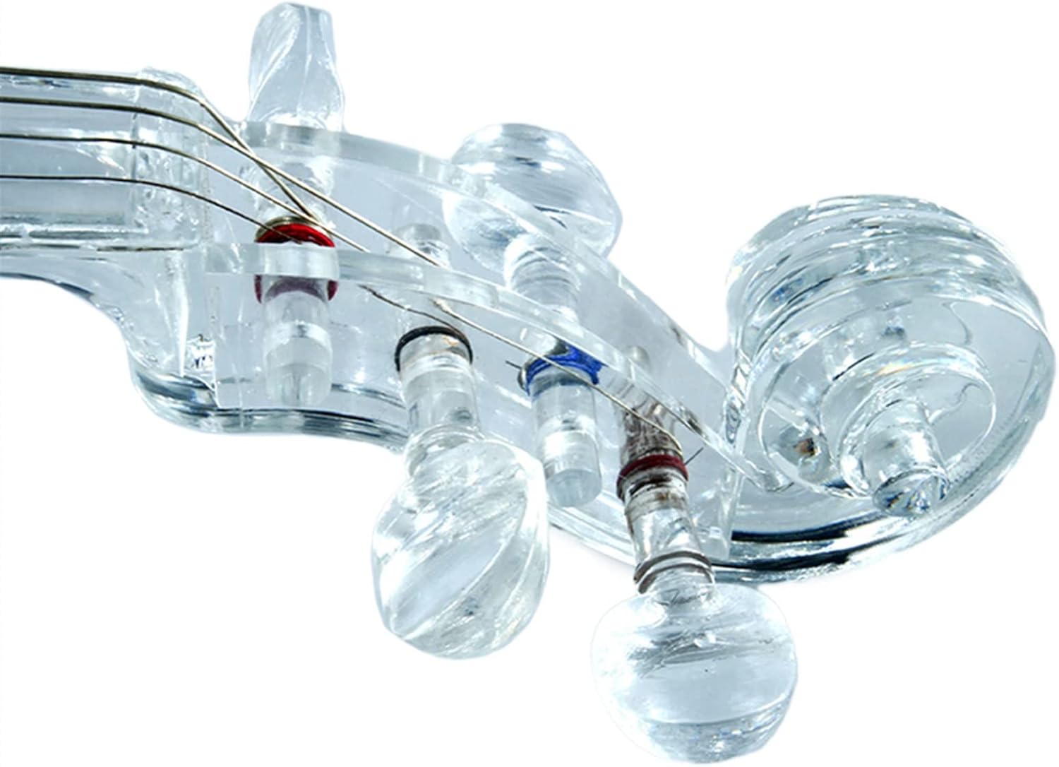 TSTS 4/4 Electric Violin Transparent Acrylic Body with Light Performance Type Violin Musical Instrument Adults Violins (Color : 02)