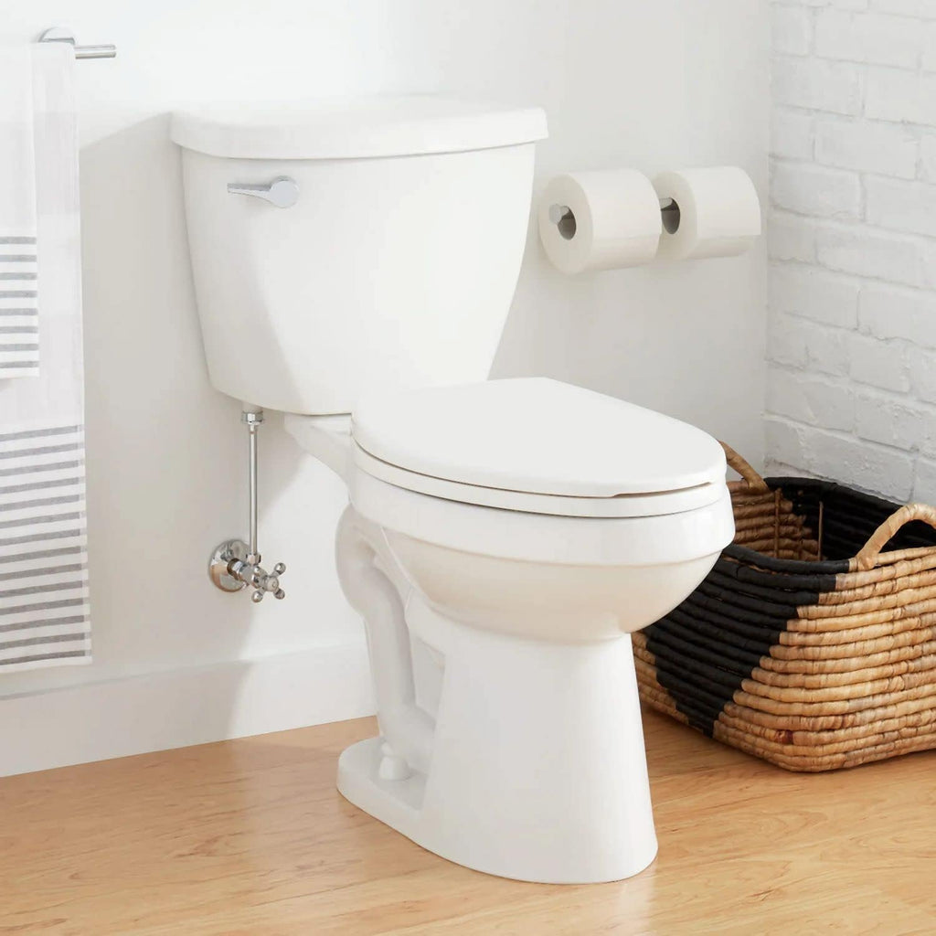Signature Hardware 462381 Bradenton 1.28 GPF Two Piece Elongated Toilet with 14' Rough-In - White