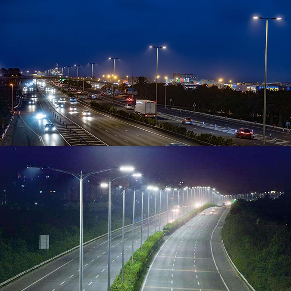 105W LED Roadway Light with Photocell, 4000K, 347-480V, Cobra Head Pole Mounted Outdoor Site Area Lighting, Dusk to Dawn, Dimmable Lighting Facts (4000K, 105W 347-480V)