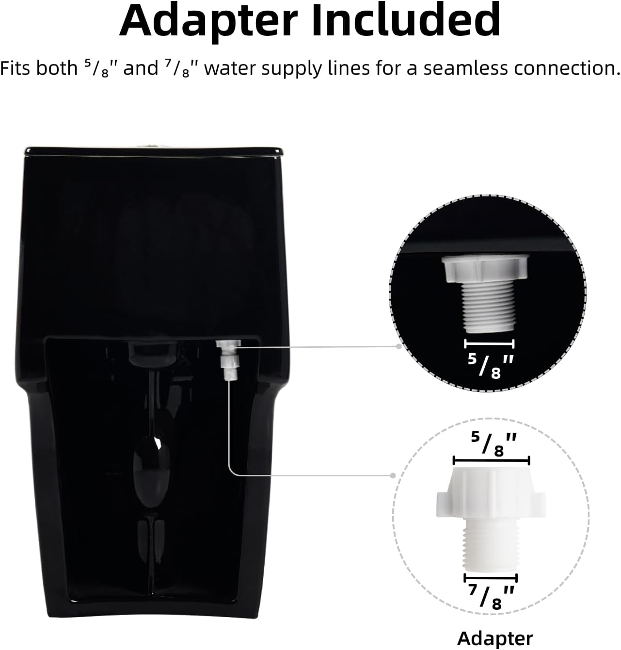 Black Toilet with Rimless Swirl Flush, Los Flexi 17.3' ADA Modern Elongated One Piece Toilets For Bathrooms, Dual Flush 1.0/1.28 GPF, Comfort Chair Height, Soft-Close Black Toilet Seat & 12' Rough-In