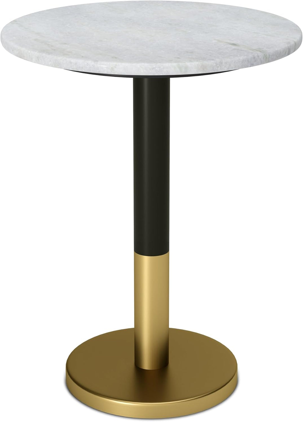 SIMPLIHOME Evans Side Table - 16 inch Wide Modern Metal Frame with White Marble Top in C-Shape Design, Contemporary Slide-Under Accent Stand or End Table for Living Room, Bedroom, or Office