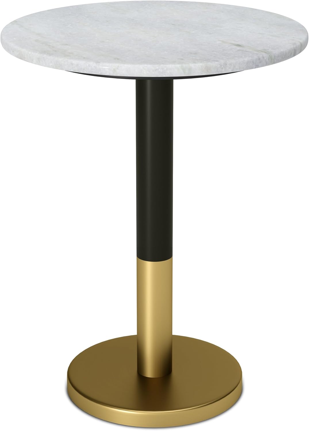 SIMPLIHOME Evans Side Table - 16 inch Wide Modern Metal Frame with White Marble Top in C-Shape Design, Contemporary Slide-Under Accent Stand or End Table for Living Room, Bedroom, or Office