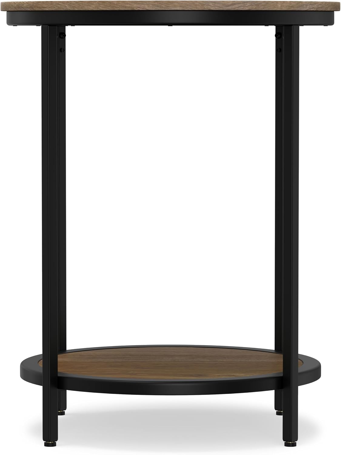 SIMPLIHOME Jenna Metal Side Table - 18 inch Wide Solid Metal Round Accent Table in Warm Grey, Industrial End Table or Small Drink Table for Living Room or Bedroom with Compact Design