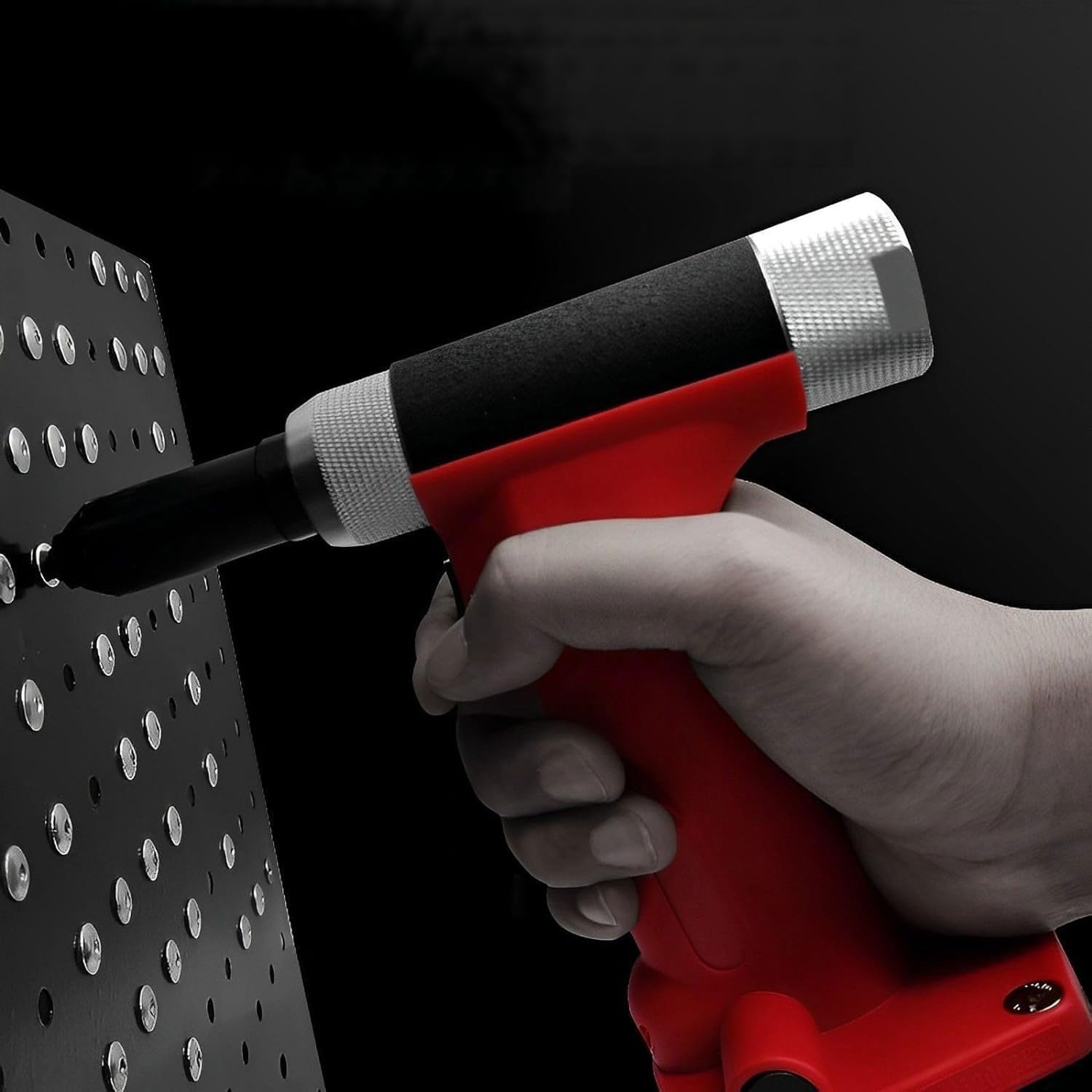 JOSBY Pneumatic Pop Rivet Gun Kit, Heavy Duty Air Hydraulic Rivet Gun, 20MM Working Stroke& 2800KGS Pulling Force, Professional Riveting Machine, Hand Tool Set, for Mechanical Industry
