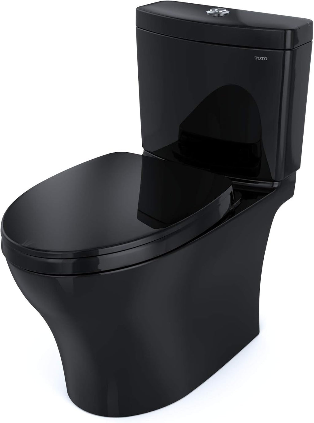TOTO® Aquia® IV Two-Piece Elongated Dual Flush 1.28 and 0.9 GPF Universal Height Toilet, WASHLET®+ Ready, Ebony - MS446124CEMFN#51