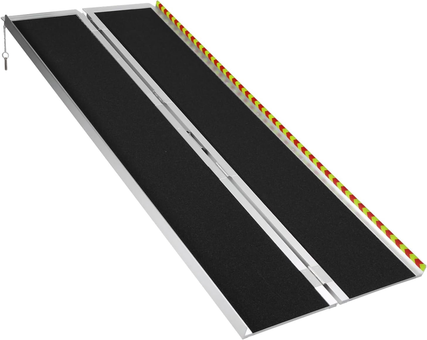 6FT Portable Wheelchair Ramp, Heavy Duty Aluminum Folding Ramp for Wheelchairs & Scooters, Non-Slip Threshold Ramp for Home Steps, Doors & Vehicles