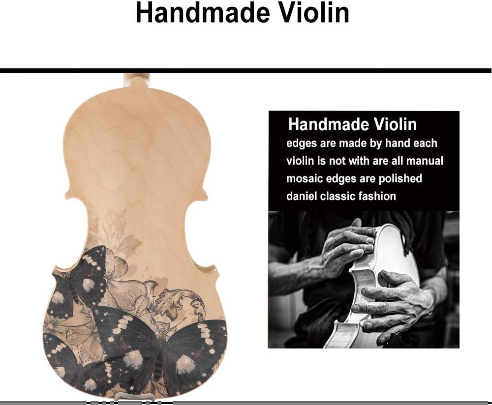 Aliyes Distinctive Artistic Violin Set Designed for Beginners/Students/adults with Hard Case,Bow,Extra Strings (4/4/Full-size)
