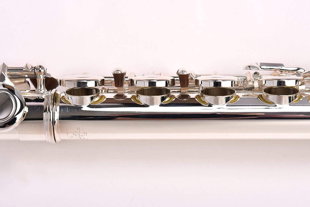 Flute Herche Superior Flute M2 Upgraded! | Professional Grade Musical Instruments for All Levels | SOLID NICKEL-SILVER | Complete Set, Shoulder Carry Case, Cleaning Rod, Tenon protectors, Service Plan