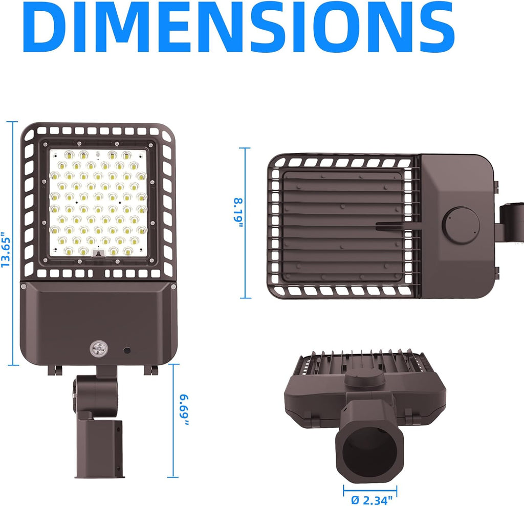 200W LED Parking Lot Lights Outdoor with Dusk to Dawn,28000LM 5000K Commercial Street Shoebox Pole Lighting with Slip Fitter,LED Flood Lights for Stadium Driveway, IP65 Waterproof,ETL Listed 4 Pack