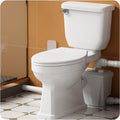 Macerating Toilet System, Two-piece Vintage Upflush Toilet with 4 Inlets Grinder Pump for Household Sewage Wastewater Disposal, Copper Motor, Quiet Operation, Extension Pipe Included, Less Consumption